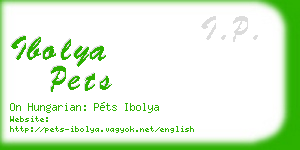 ibolya pets business card